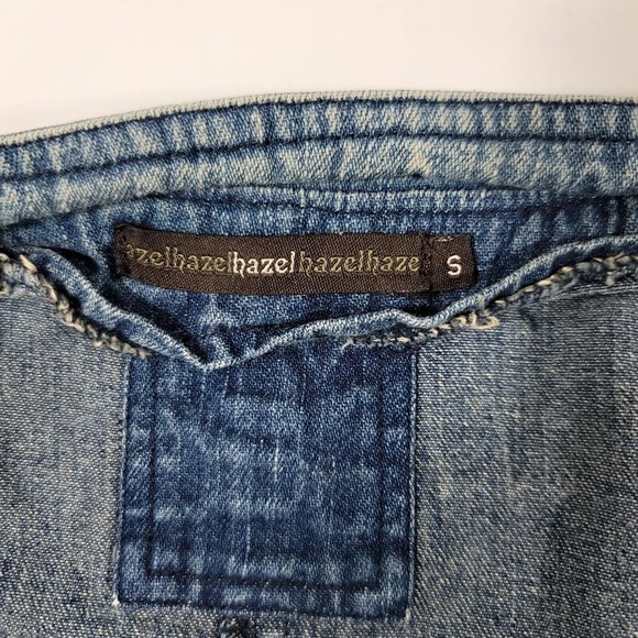 BOHO Anthropologie Jean Jacket Azel Hazel Hazel Hazel Haze Sz Small - Picture 9 of 9